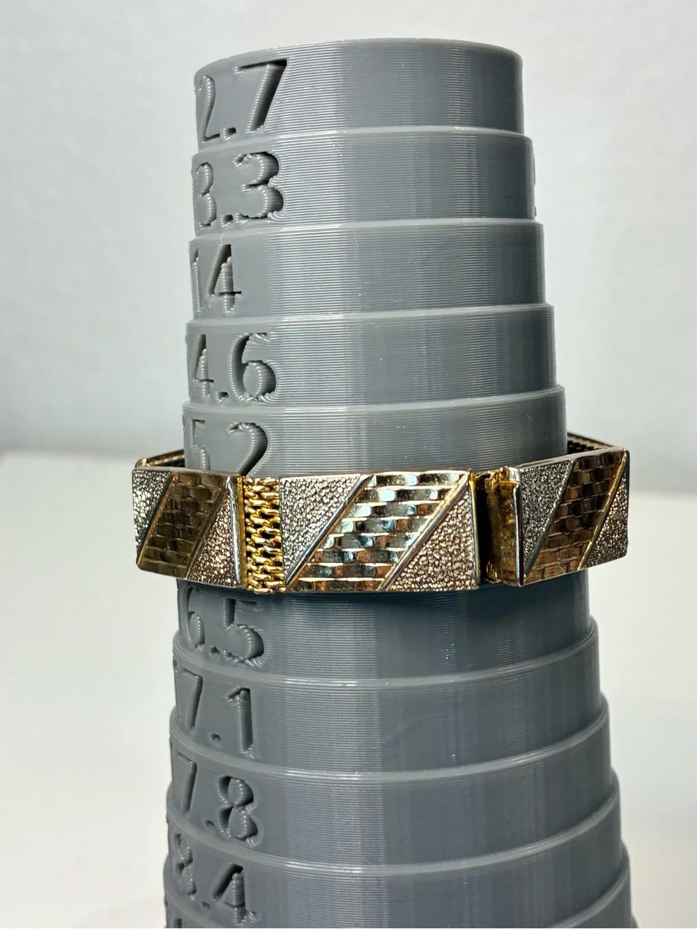 VTG Gold and Silver Tone Textured Link Bracelet SMALL  - Women Jewelry